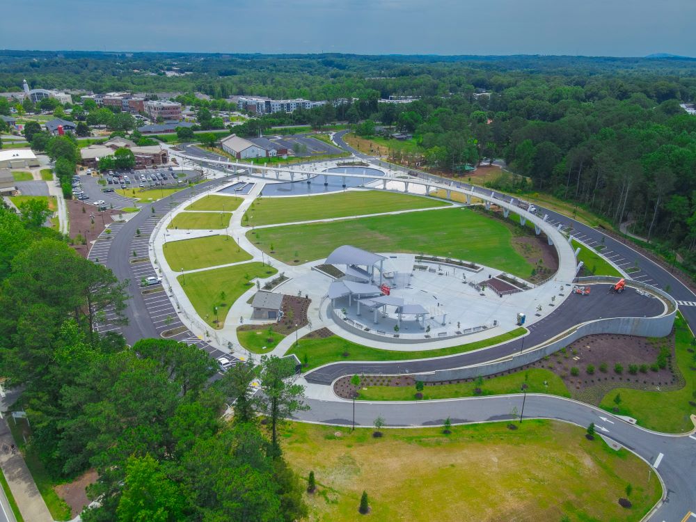 Suwanee Circle aerial view — festival venue